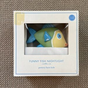 NIB Pottery Barn Kids Funny Fish Nightlight Colorful On/Off Switch